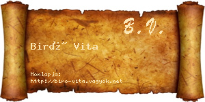 Biró Vita névjegykártya